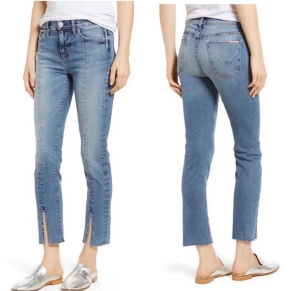 HUDSON // nico midrise ankle straight reverie vtg moxie denim slit raw hem jeans